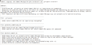 commit messages git diff – Beispiel für automatisch erzeugte Commit-Message im ASCII-Format